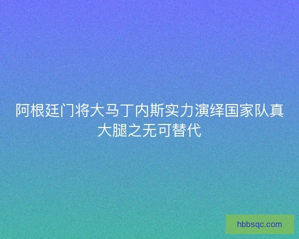 阿根廷门将大马丁内斯实力演绎国家队真大腿之无可替代